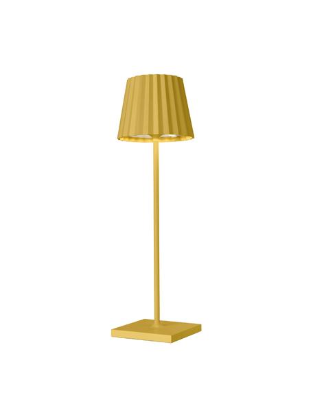 Lámpara de mesa LED regulable para exterior Trollia, portátil, Pantalla: aluminio recubierto, Cable: plástico, Amarillo, negro, Ø 12 x Al 38 cm