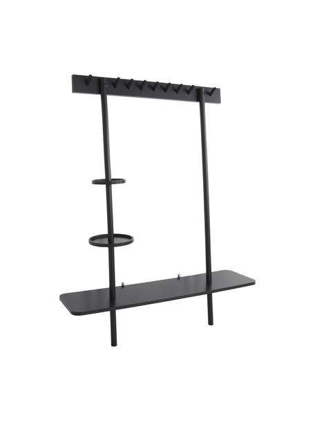 Otwarta szafa z drewna dębowego Claret, Stelaż: drewno dębowe lakierowane, Czarny, S 120 x W 150 cm