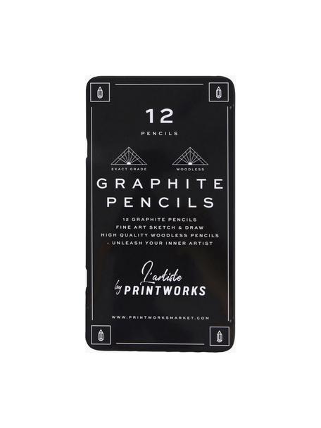 Set di 12 matite di grafite Graphite, Nero, Larg. 11 x Alt. 19 cm