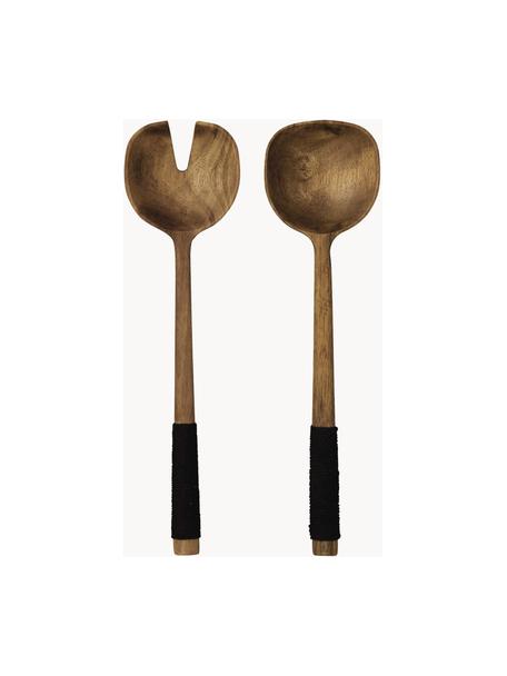Couverts à salade bois d'acacia Cuba Marone, 2 élém., Bois d'acacia, noir, long. 31 cm
