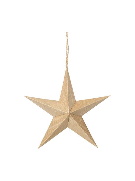 Estrellas para colgar Venice, Ø 15 cm, 2 uds., Madera de álamo, Beige, Ø 15 x Al 5 cm