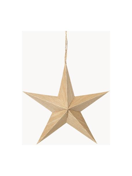 Estrellas para colgar Venice, Ø 15 cm, 2 uds., Madera de álamo, Madera clara, Ø 15 x Al 5 cm