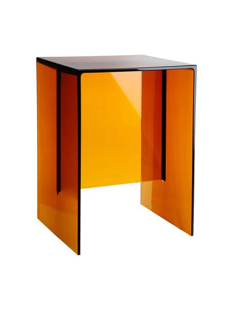 Kruk/bijzettafel Max-Beam in oranje, Gekleurd, transparant polypropyleen, Greenguard-gecertificeerd, Oranje, 33 x 47 cm