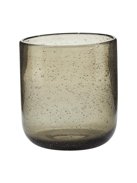 Mondgeblazen waterglazen Leyla in grijs, 6 stuks, Glas, Grijs, transparant, Ø 8 x H 9 cm, 300 ml