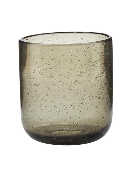 Ručne fúkané poháre na vodu Leyla, 6 ks, Sklo, Sivá, priehľadná, Ø 8 x V 9 cm, 300 ml