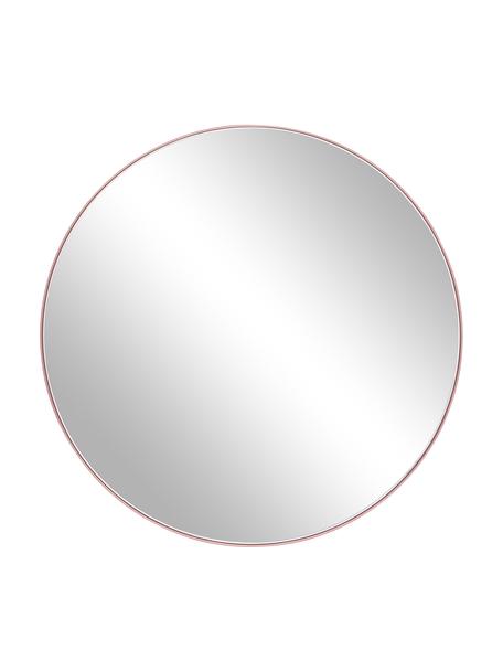 Espejo de pared redonda de metal Ivy, Estructura: metal con pintura en polv, Espejo: cristal, Parte trasera: tablero de fibras de dens, Rosa palo, Ø 72 x F 3 cm