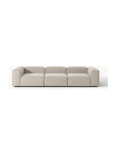 Modulares Sofa Lennon (4-Sitzer) aus Leinen-Mix, Bezug: 50 % Viskose, 25 % Leinen, Gestell: Fichtenholz, Sperrholz, m, Leinen-Mix Grau, B 327 x T 119 cm