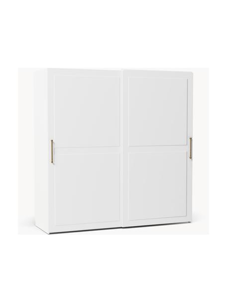 Modularer Schwebetürenschrank Charlotte, 200 cm Breite, mehrere Varianten, Korpus: Spanplatte, melaminbeschi, Weiss, Basic Interior, B 200 x H 200 cm