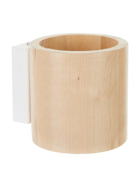 Aplique pequeño de madera Roda, Pantalla: madera, Fijación: madera, Beige, Ø 10 x Al 12 cm