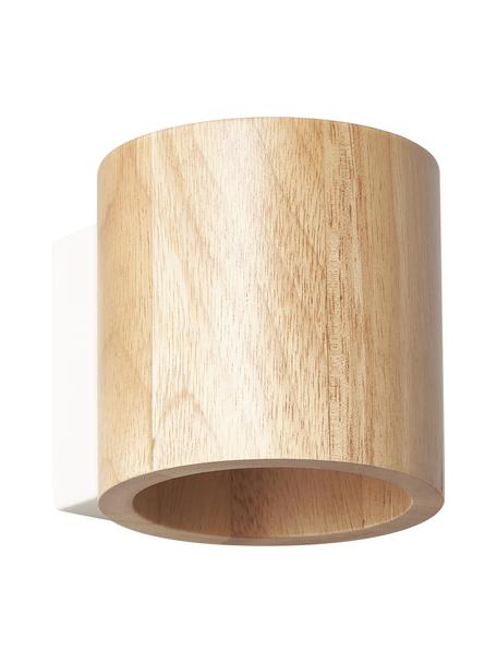 Aplique pequeño de madera Adana, Pantalla: madera, Fijación: madera, Madera de caucho, Ø 10 x Al 12 cm