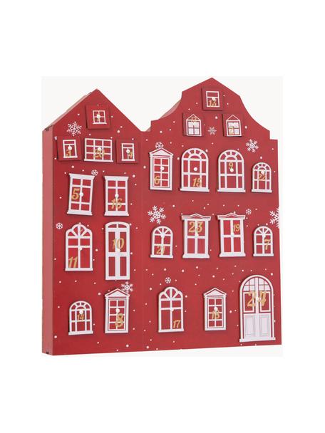 Calendario dell'avvento Rogan, Compensato stampato, Rosso, bianco, Larg. 40 x Alt. 45 cm