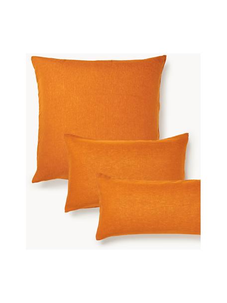 Gewaschener Leinen-Kopfkissenbezug Airy, Orange, B 65 x L 65 cm