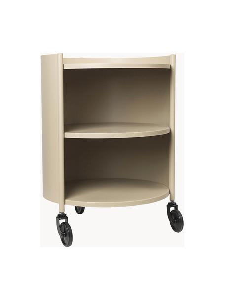 Runder Rollcontainer Eve, Stahl, pulverbeschichtet, Hellbeige, matt, Ø 40 x H 53 cm