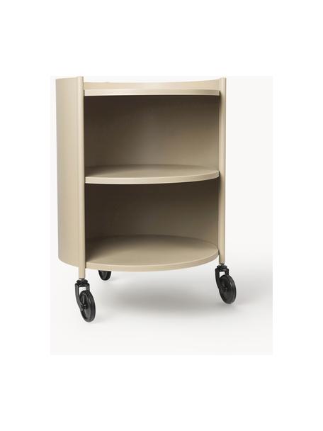 Runder Rollcontainer Eve, Stahl, pulverbeschichtet, Hellbeige, matt, Ø 40 x H 53 cm