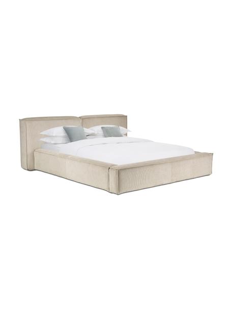 Polsterbett Lennon aus Cord, Bezug: Cord (98% Polyester, 2% P, Gestell: Massives Kiefernholz, FSC, Cordsamt Beige, B 160 x L 200 cm