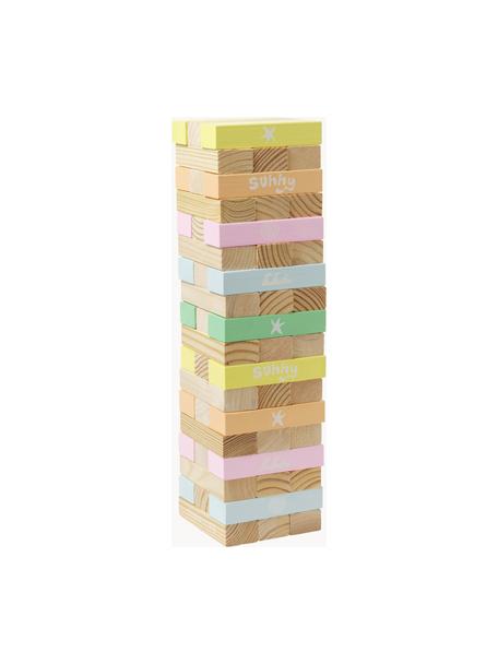 Ručně malovaná věž jenga Gelato, Dřevo paulovnie, Světlé dřevo, více barev, Š 12 cm, V 45 cm