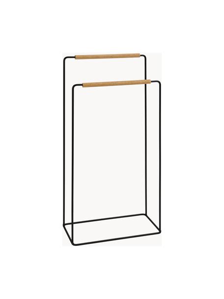 Portasciugamani Barbican, Metallo, legno di caucciù laccato, Bianco, caucciù, Larg. 40 x Alt. 81 cm
