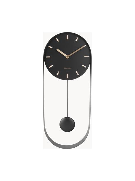 Nástenné hodiny Charm, Lakovaná oceľ, Čierna, Š 20 x V 50 cm
