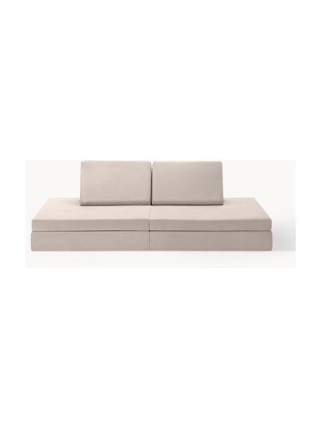 Modulares Kinder-Spielsofa  Mila aus Samt, handgefertigt, Bezug: Samt (100 % Polyester) De, Samt Hellbeige, B 168 x T 84 cm