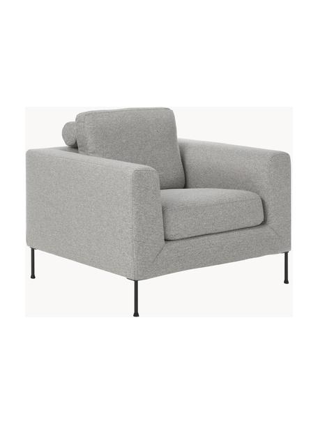 Fauteuil lounge Cucita, Tissu gris, larg. 98 x prof. 94 cm