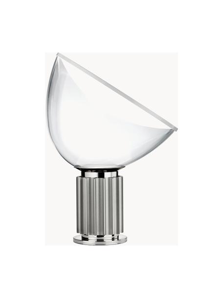 Lampada da tavolo a LED in vetro soffiato Taccia Small, luce regolabile, Paralume: vetro, Struttura: plastica, metallo rivesti, Argentato, Ø 37 x Alt. 49 cm