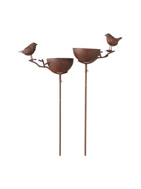 Set de baño para pájaros Loki, 2 uds., Metal recubierto, Marrón, An 28 x Al 117 cm