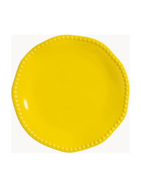 Mělké talíře z kostního porcelánu Fine Bone China Perle, 2 ks, Porcelán Fine Bone China, Žlutá, Ø 27 cm