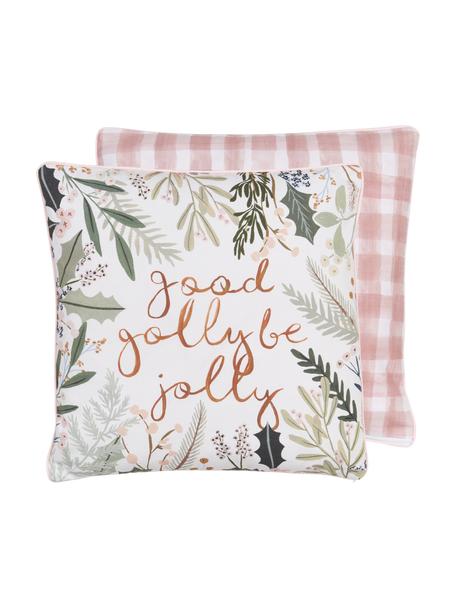 Housse de coussin 45x45 réversible Good Golly Be Jolly de Candice Gray, 100 % coton, certifié GOTS, Multicolore, larg. 45 x long. 45 cm