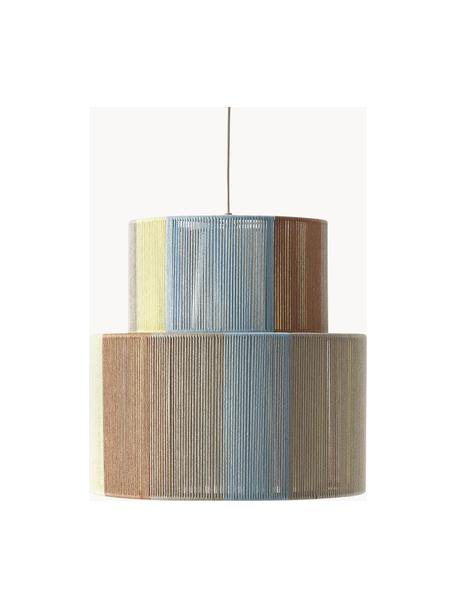 Hanglamp Lace van linnen draden, Lampenkap: touw, metaal, Meerkleurig, B 40 x H 40 cm