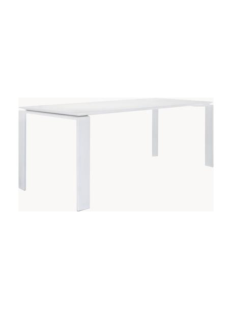 Mesa de comedor para exterior Four, 190 x 79 cm, Acero galvanizado revestimiento epoxi-poliéster., Blanco, An 190 x F 79 cm