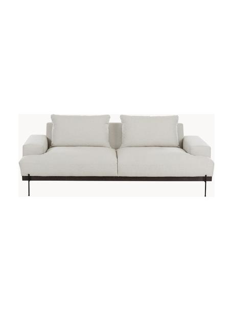 Sofa Brooks (3-Sitzer) mit Metall-Füssen, Bezug: Polyester Der Bezug ist n, Gestell: Massives Kiefernholz, Rahmen: Lackiertes Kiefernholz, Webstoff Hellbeige, B 230 x T 98 cm