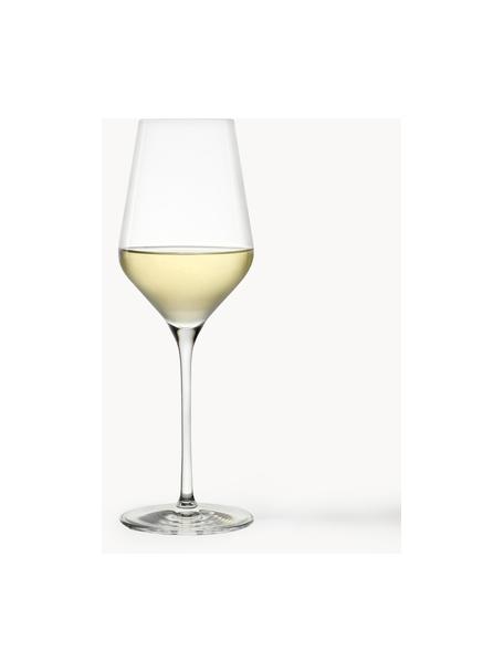 Copas de vino blanco de cristal Quatrophil, 6 uds., Cristal 

¡Trae el brillo del cristal a tu mesa de comedor! El cristal es excepcionalmente transparente y pesado, lo que significa que se siente valioso y al mismo tiempo tiene un buen aspecto. Además, los delicados cortes hacen de cada pieza un detalle especial, práctico y bonito., Transparente, Ø 8 x Al 25 cm, 405 ml