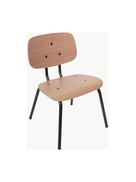 Sedia per bambini Oakee, Struttura: metallo verniciato, Legno di faggio, nero, Larg. 37 x Alt. 57 cm