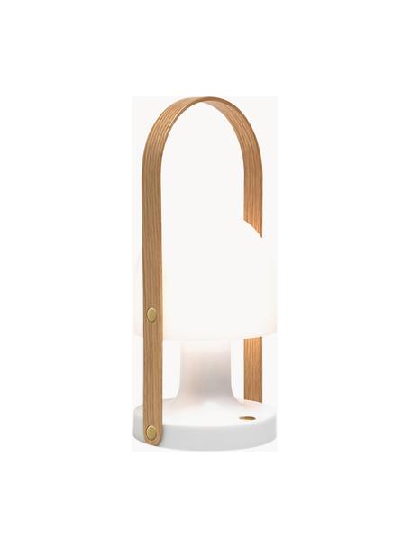 Mobilna lampa stołowa LED z funkcją przyciemniania FollowMe, Biały, drewno dębowe, Ø 12 x W 29 cm