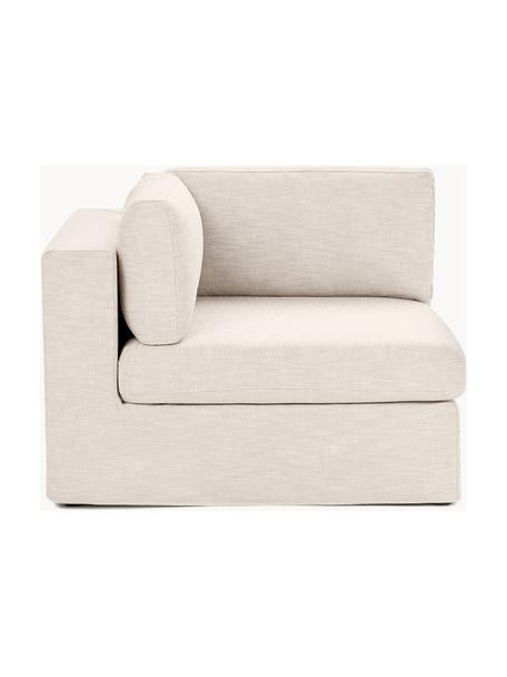 Hoekmodule Russell met afneembare deksels, Bekleding: 100% katoen Met 50.000 sc, Frame: massief grenenhout FSC-ge, Poten: kunststof, Geweven stof lichtbeige, B 103 x D 103 cm
