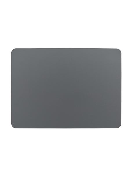Manteles individuales de cuero sintético Pik, 2 uds., Cuero sintético (PVC), Gris, An 33 x L 46 cm