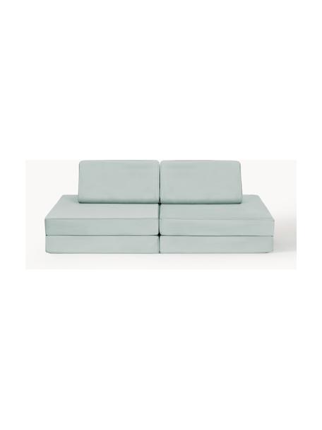 Modulares Kinder-Spielsofa Mila aus Samt, handgefertigt, Bezug: Samt (100 % Polyester) De, Samt Salbeigrün, B 130 x T 65 cm