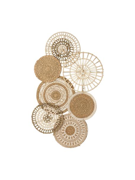 Nástenná dekorácia Circles, Morská tráva, bavlna, Béžová, biela, Š 54 x V 90 cm