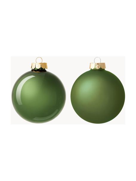 Weihnachtskugeln Evergreen matt/glänzend, verschiedene Größen, Dunkelgrün, Ø 8 cm, 6 Stück