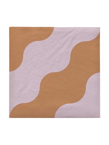 Papírové ubrousky s vlnitým vzorem Tide, 20 ks, Papír, Oranžová, šedá, Š 33 cm, D 33 cm