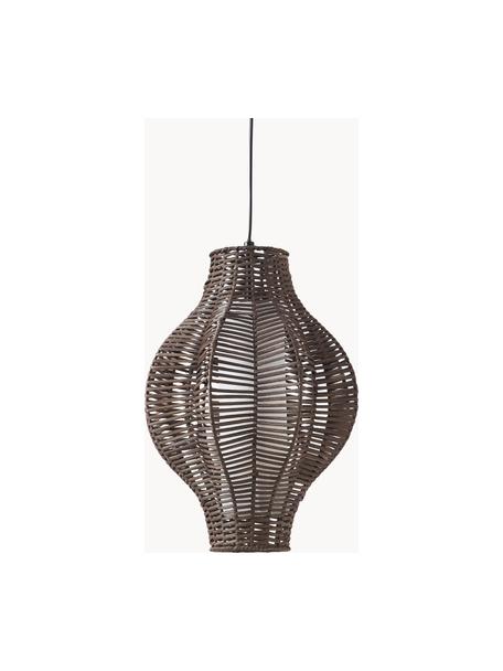 Lámpara de techo de ratán Malena, Pantalla: 100% ratán, Estructura: metal con pintara en polv, Cable: plástico, Marrón oscuro, Ø 35 x Al 150 cm