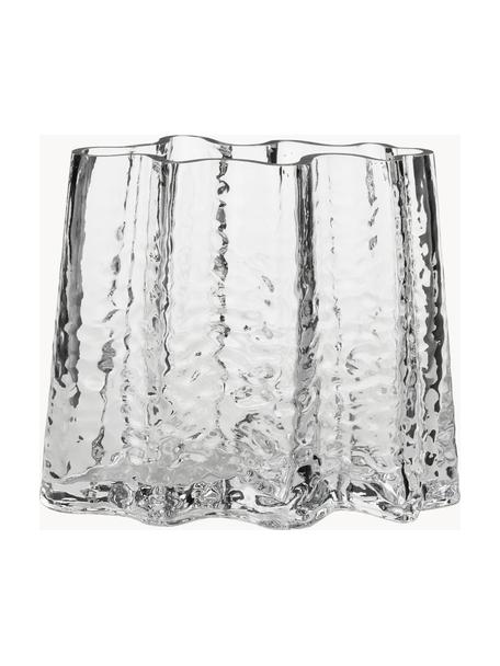 Mondgeblazen glazen vaas Gry met gestructureerde oppervlak, verschillende formaten, Mondgeblazen glas, Transparant, B 24 x H 19 cm