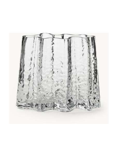 Vase en verre soufflé bouche Gry, haut. 19 cm, Verre, soufflé bouche, Transparent, larg. 24 x prof. 19 cm