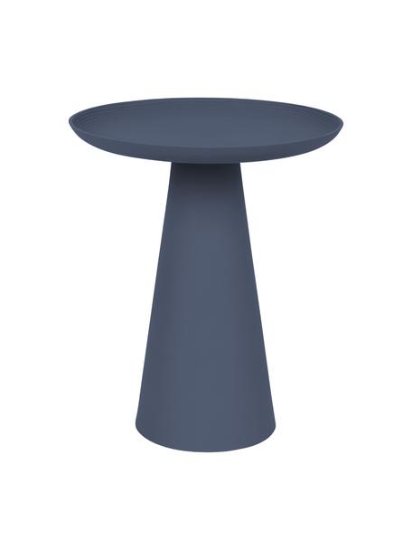 Kulatý kovový odkládací stolek Ringar, Hliník s práškovým nástřikem, Matná modrá, Ø 35 cm, V 42 cm