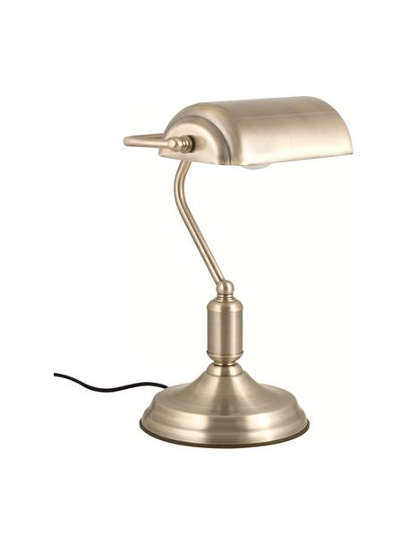 Lámpara de escritorio pequeña de metal Bank, estilo retro, Pantalla: metal recubierto, Estructura: metal recubierto, Cable: plástico, Latón, An 22 x Al 34 cm