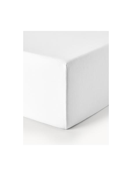 Boxspring-Spannbettlaken Lara, Jersey-Elasthan, Weiß, B 160 x L 200 cm, H 35 cm