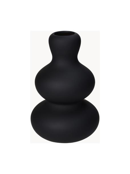 Design-Vase Fine in organischer Form, H 20 cm, Steingut, Schwarz, Ø 14 x H 20 cm