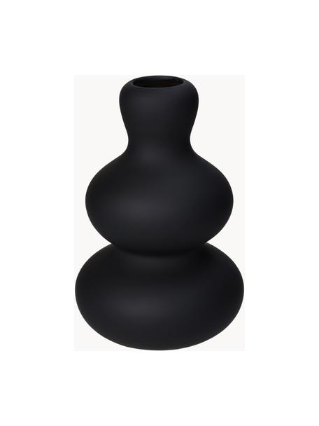 Dizajnová váza v organickom tvare Fine, Kamenina, Čierna, Ø 14 x V 20 cm
