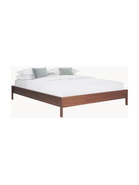 Houten bed Tammy, Hout met walnoothoutfineer, Walnoothout, B 160 x L 200 cm