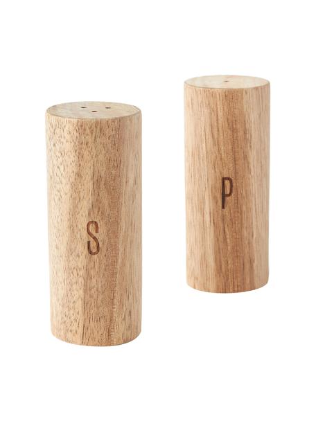 Komplet solniczki i pieprzniczki Wooden, 2 elem., Drewno naturalne, Jasne drewno naturalne, Ø 4 x W 10 cm